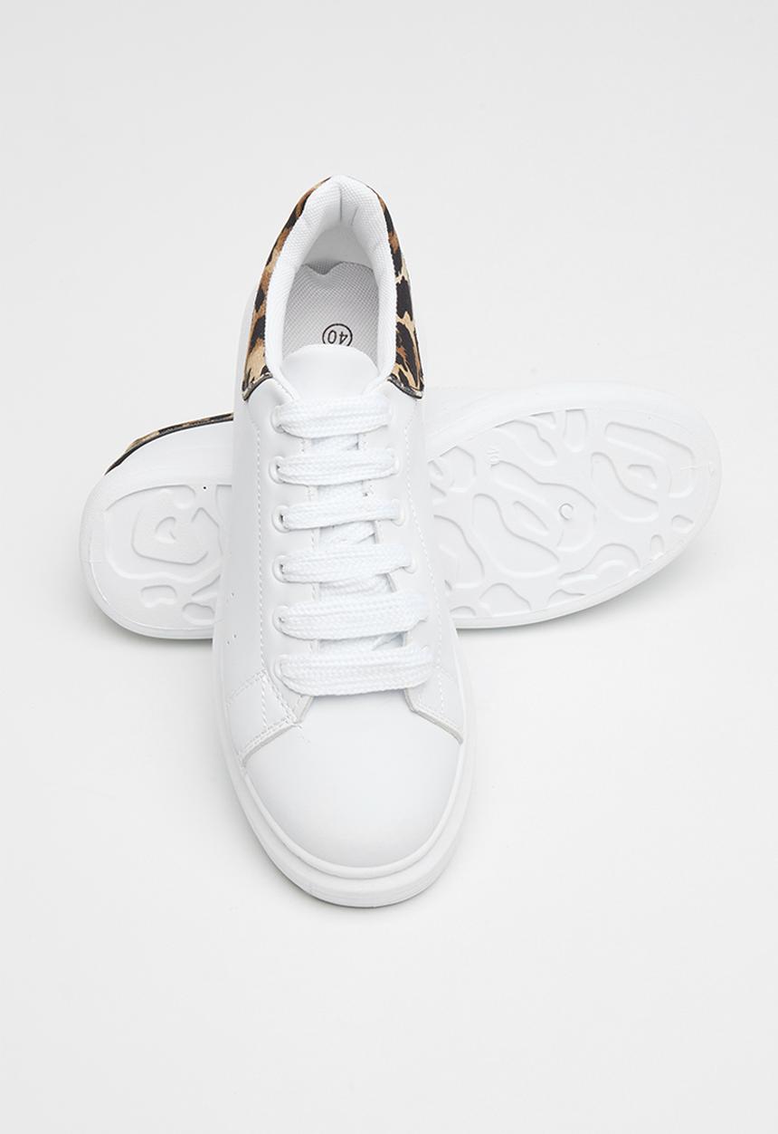 STYLE REPUBLIC - Leopard detail trainer - white & brown