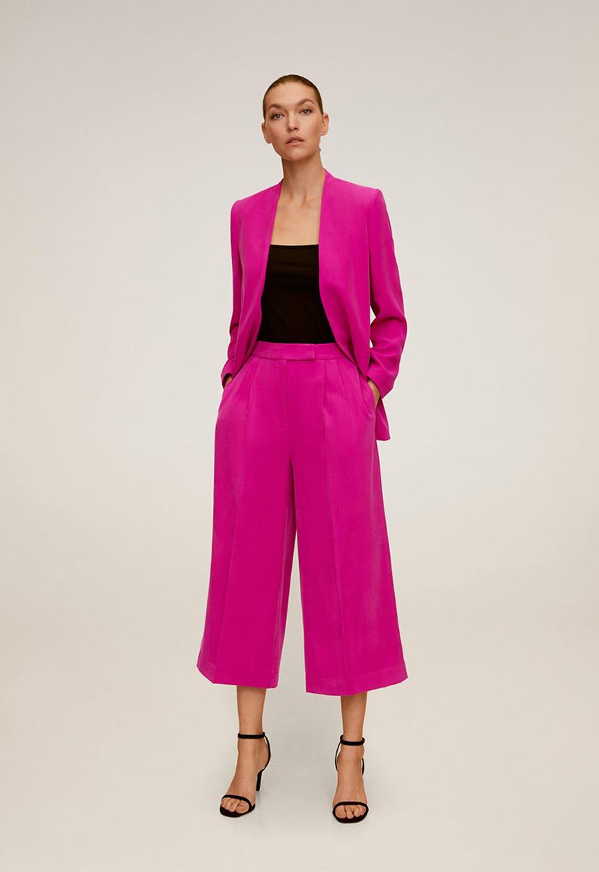 MANGO - Trousers tempito - bright pink