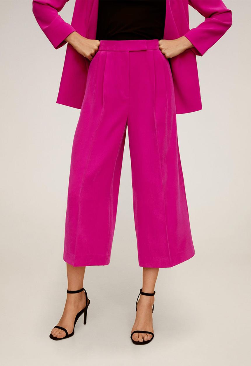 MANGO - Trousers tempito - bright pink