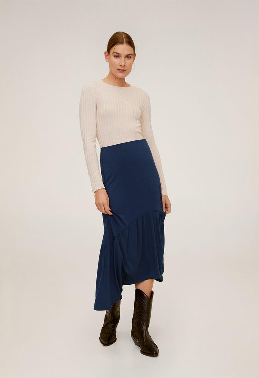 MANGO - Skirt reopri - blue