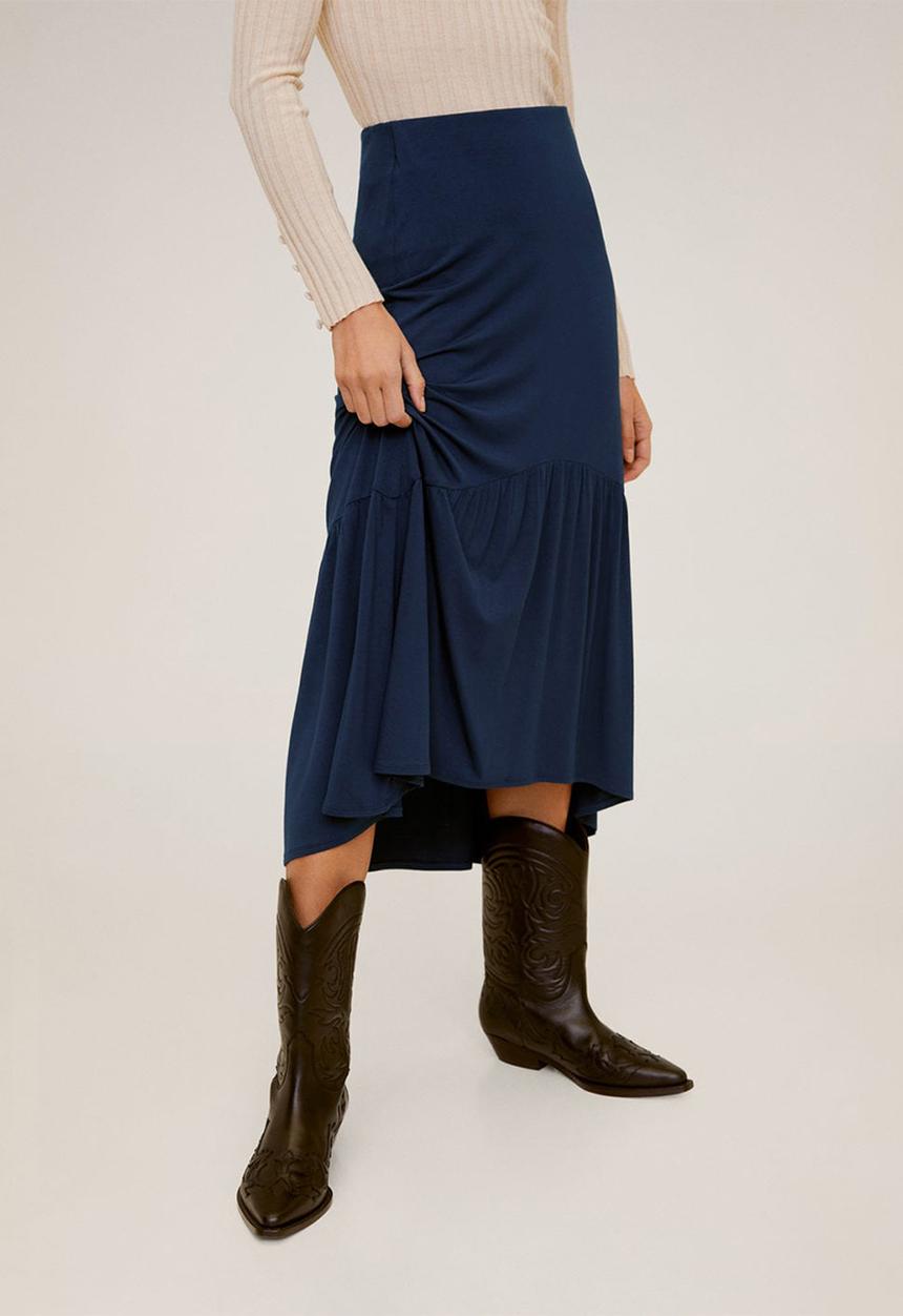 MANGO - Skirt reopri - blue