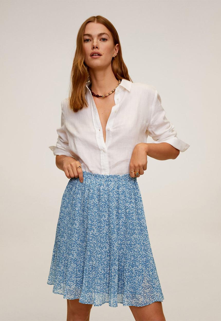MANGO - Skirt mauri  mid - blue