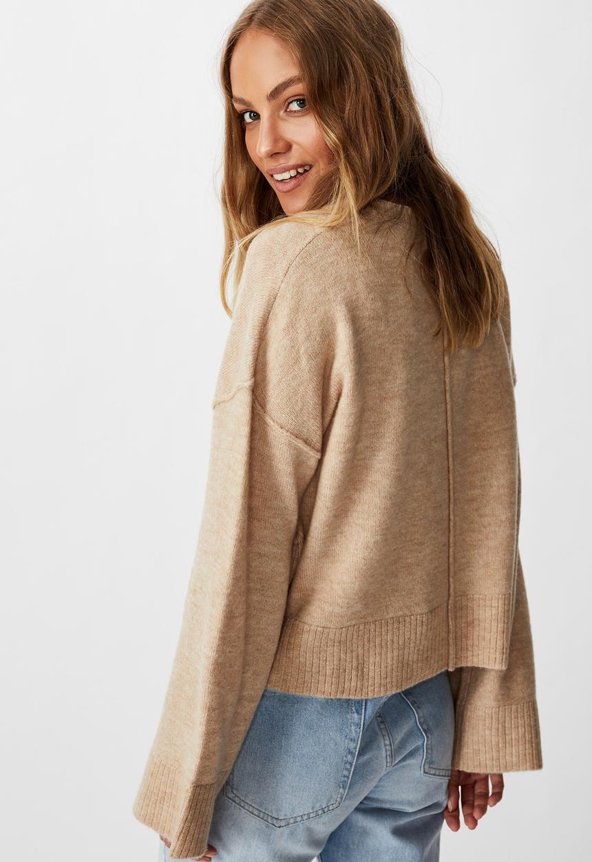 Cotton On - Side button pullover - oatmeal 