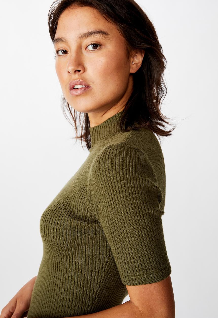 Cotton On - Tahlia true knit mini dress - dark olive