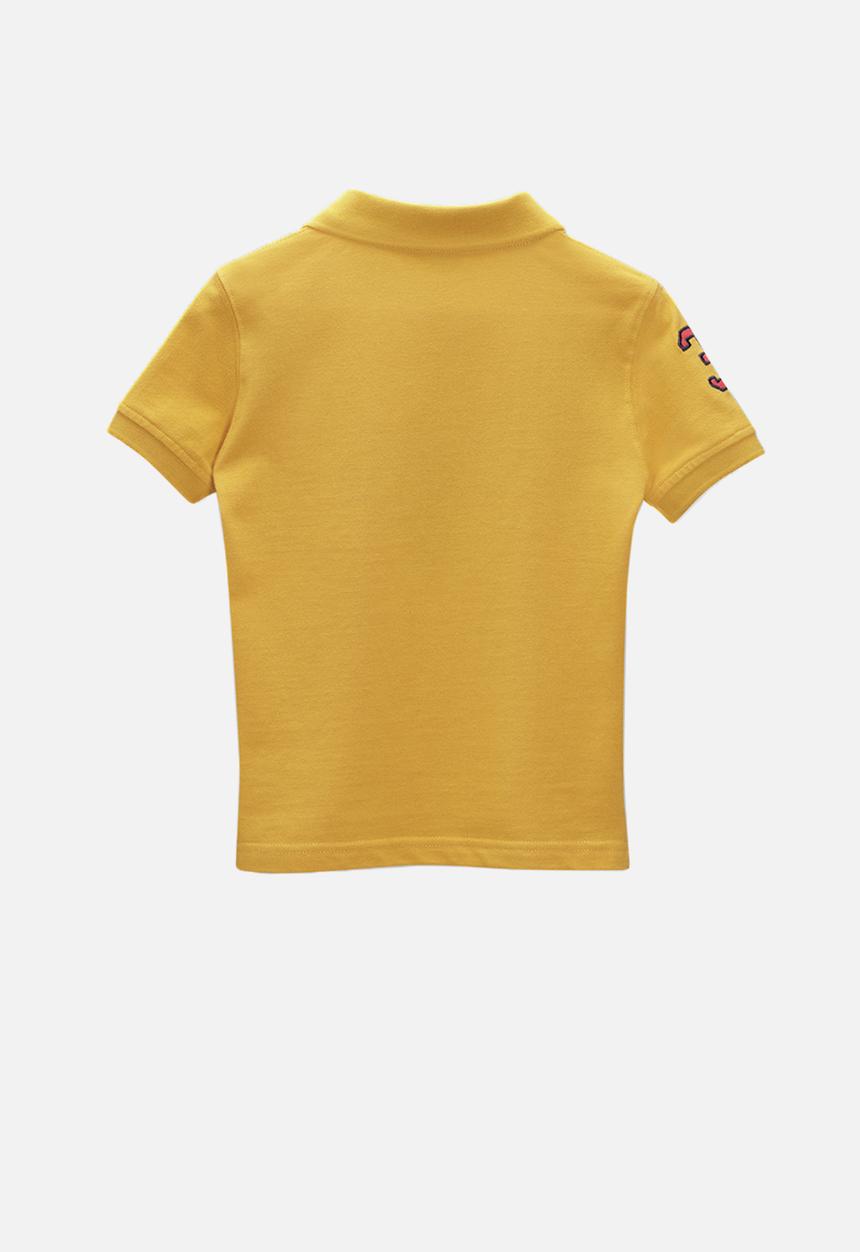 POLO - Boys Justin cut & sew numerical short sleeve golfer - yellow