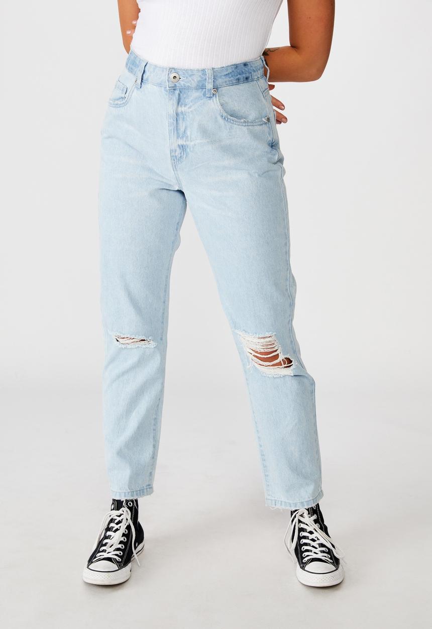Factorie - Ripped mom jean - blue