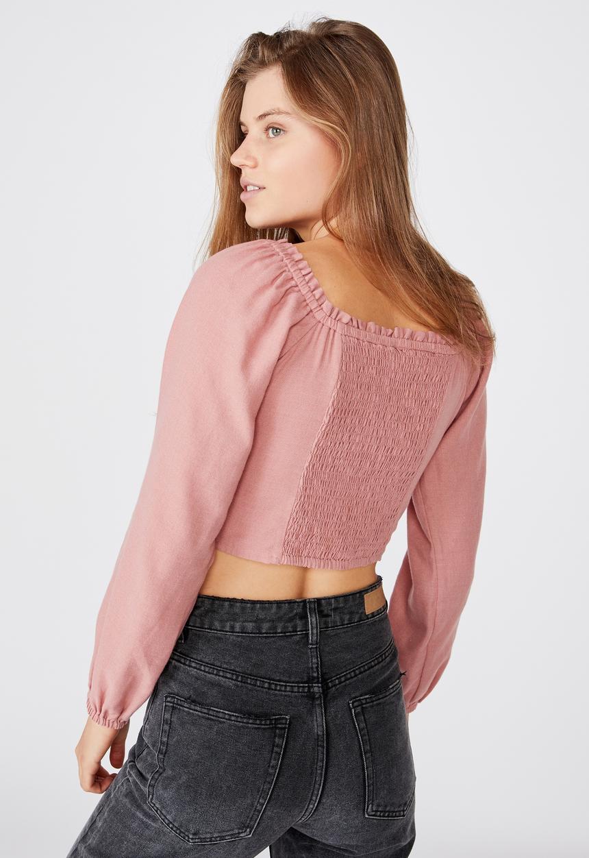 Cotton On - Romantic long sleeve blouse  - canyon clay