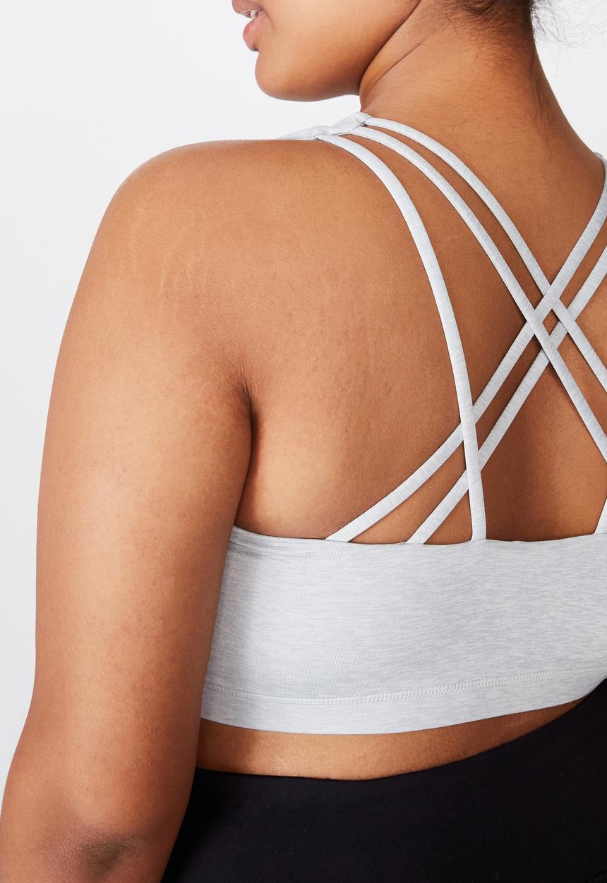Cotton On - Curve strappy sports crop - grey