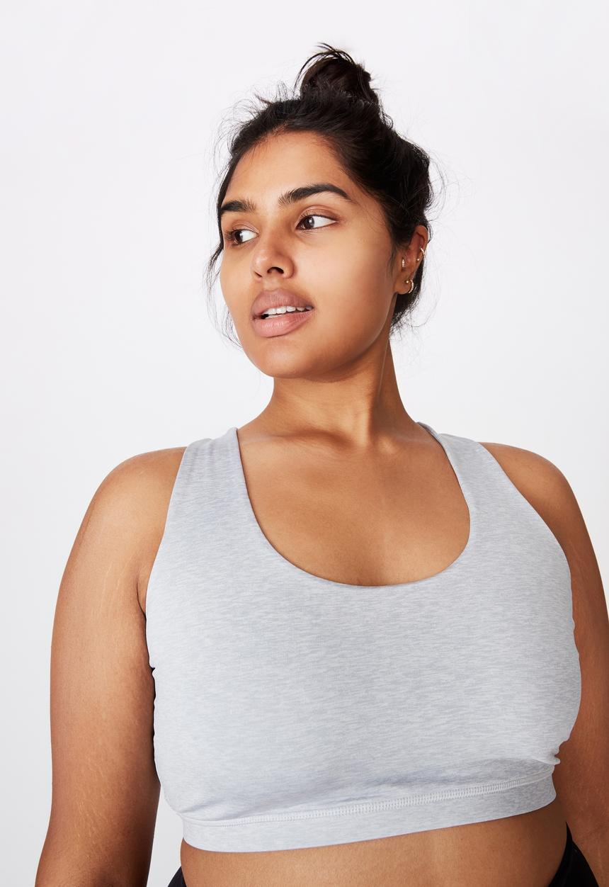 Cotton On - Curve strappy sports crop - grey