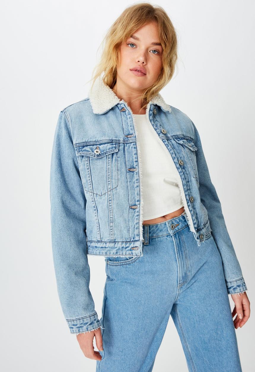 Factorie - Sherpa bomber jacket - vintage blue 