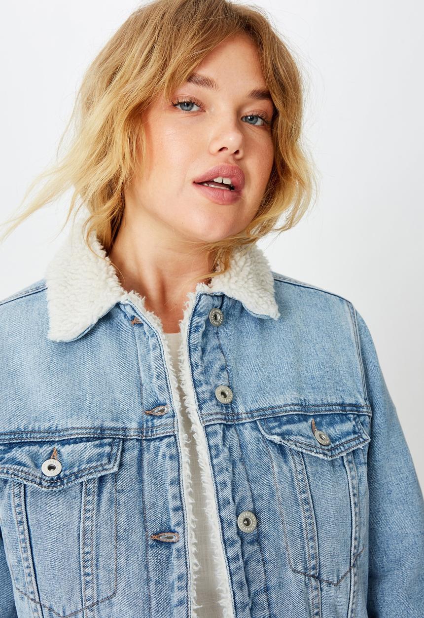 Factorie - Sherpa bomber jacket - vintage blue 