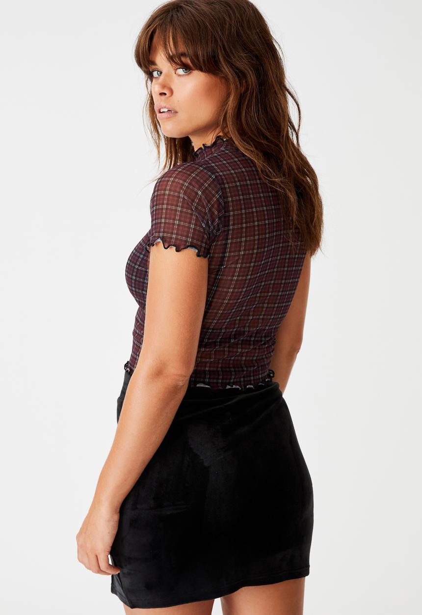 Factorie - Velvet  split skirt - black