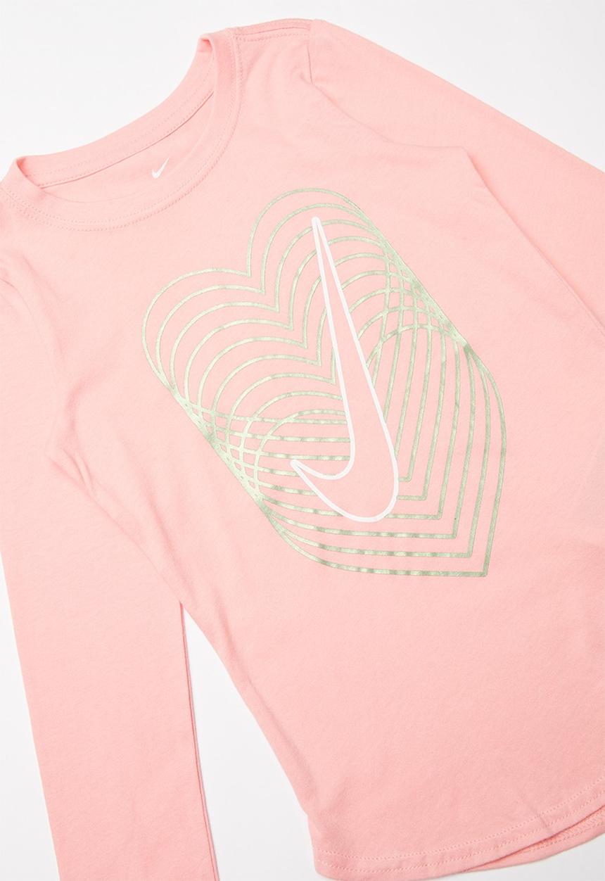 Nike - Nike reverb heart graphic long sleeve - peach