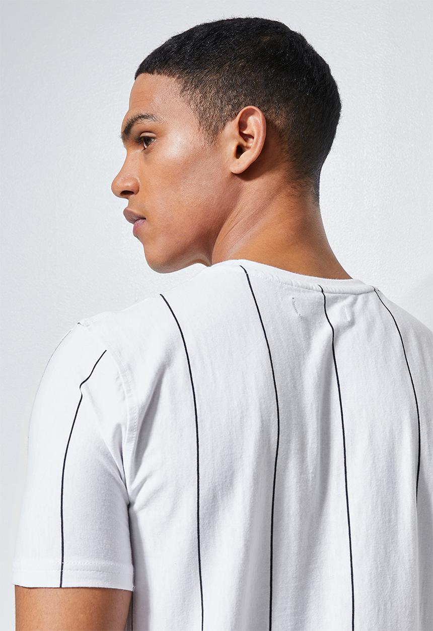 Superbalist - Nate vertical stripe tee - white & black