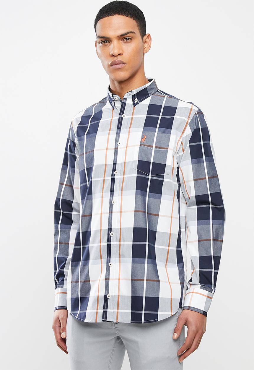POLO - Mens Kurtis long sleeve checked weekender shirt - multi