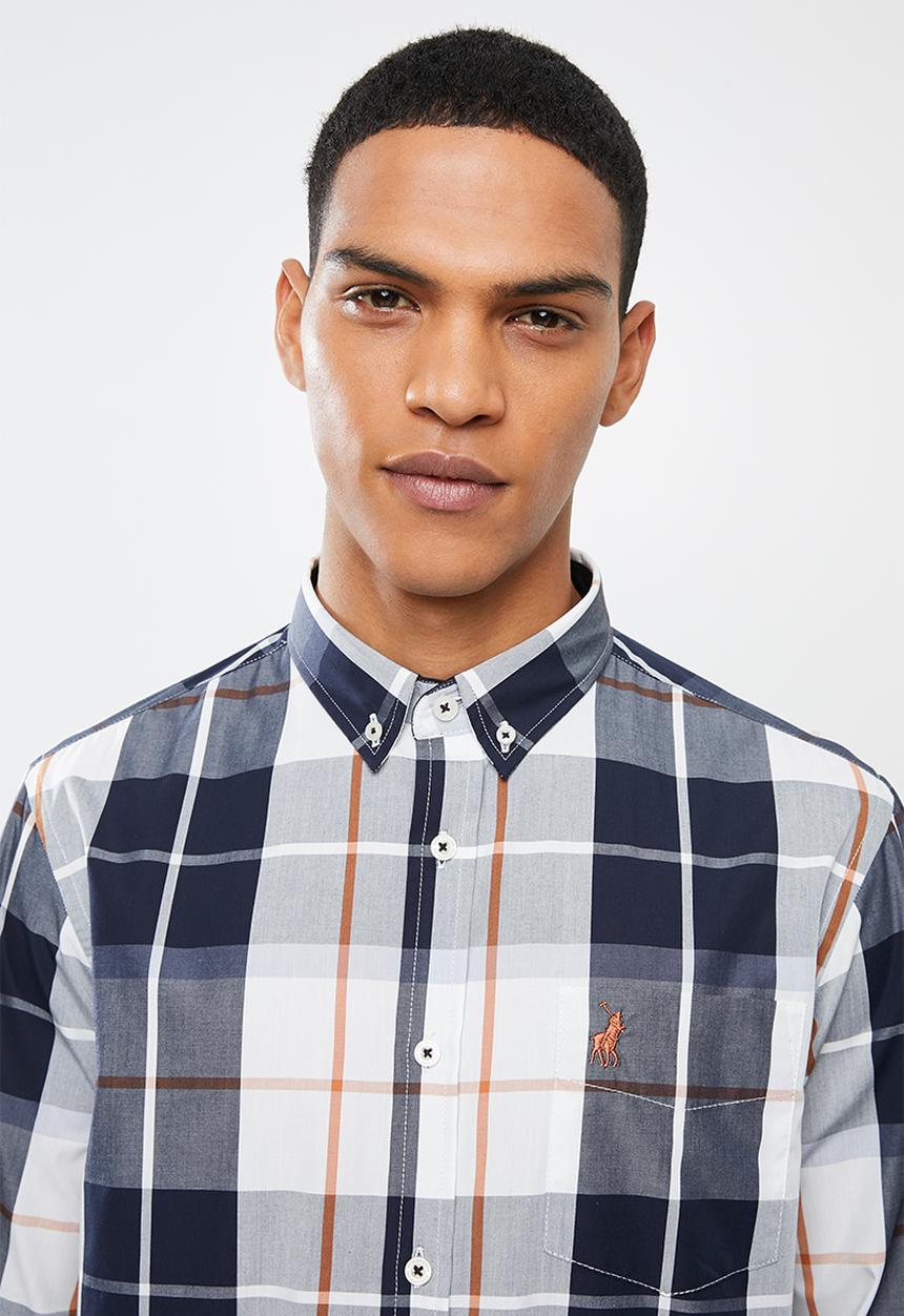 POLO - Mens Kurtis long sleeve checked weekender shirt - multi