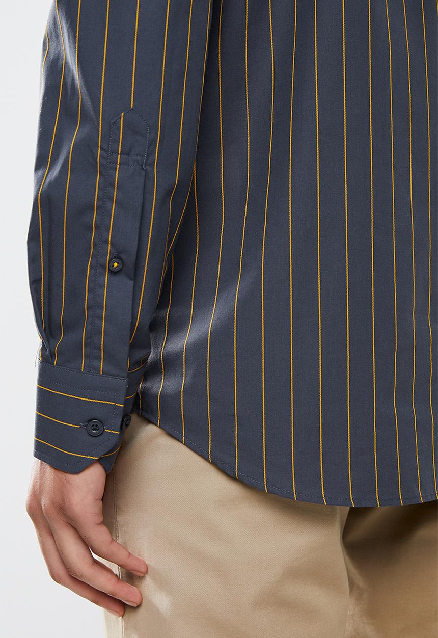 POLO - Mens robert signature stripe ls shirt - navy