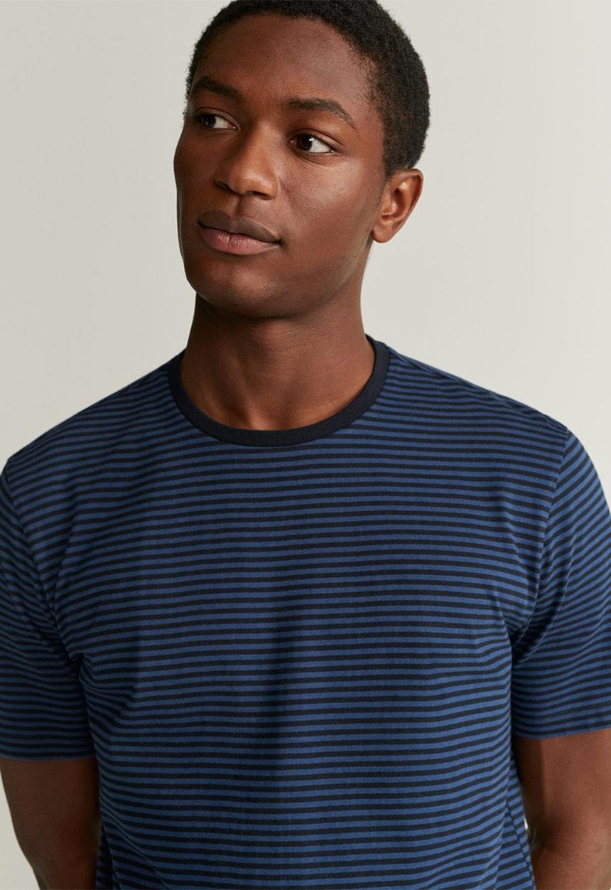 MANGO - Bestripe T-shirt - navy