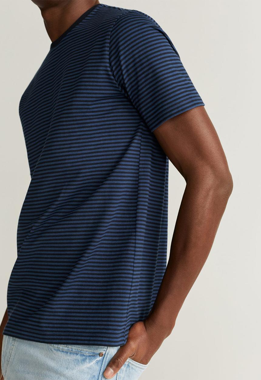 MANGO - Bestripe T-shirt - navy