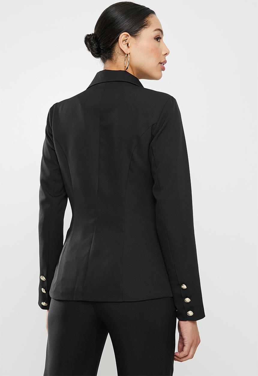 Missguided - Co ord military blazer - black
