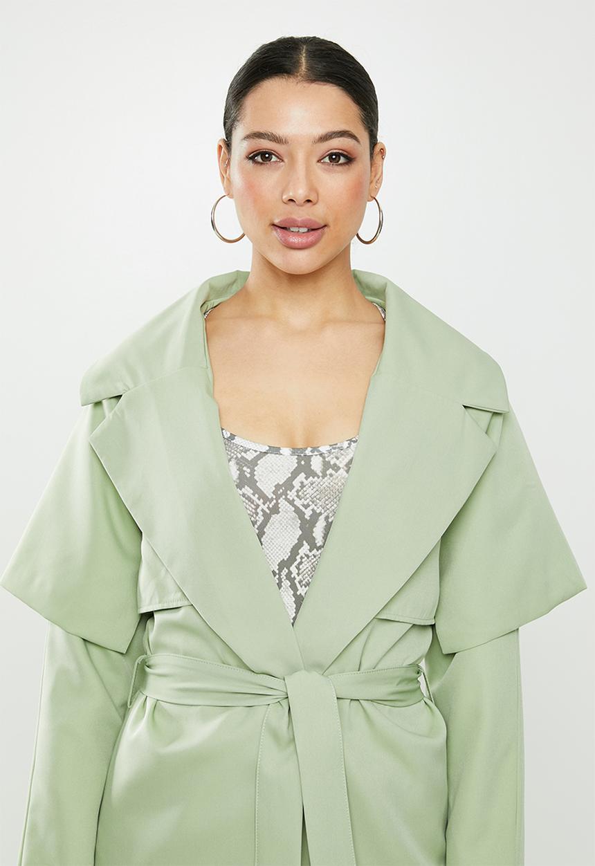 Missguided - Waterfall coat - mint