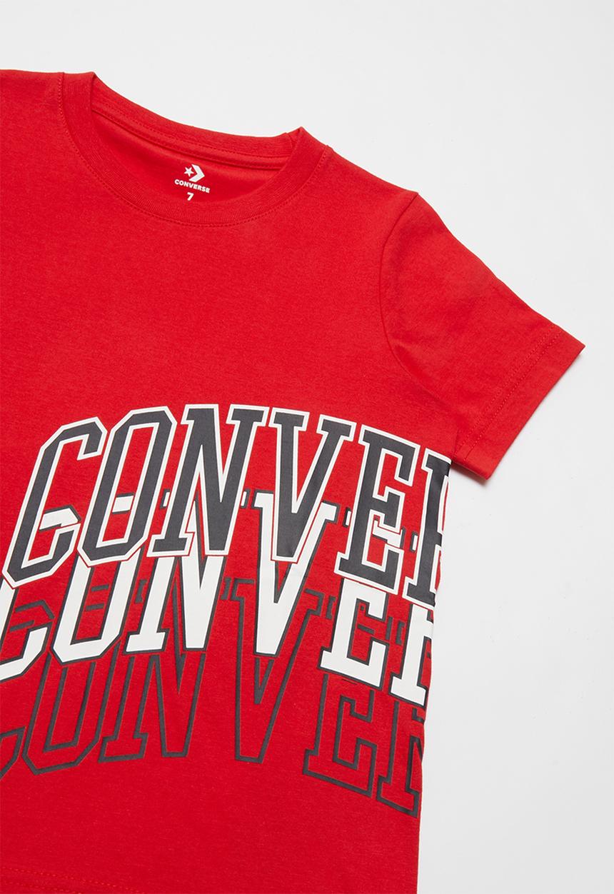 Converse - Converse boys collegiate rpt wrap tee - red