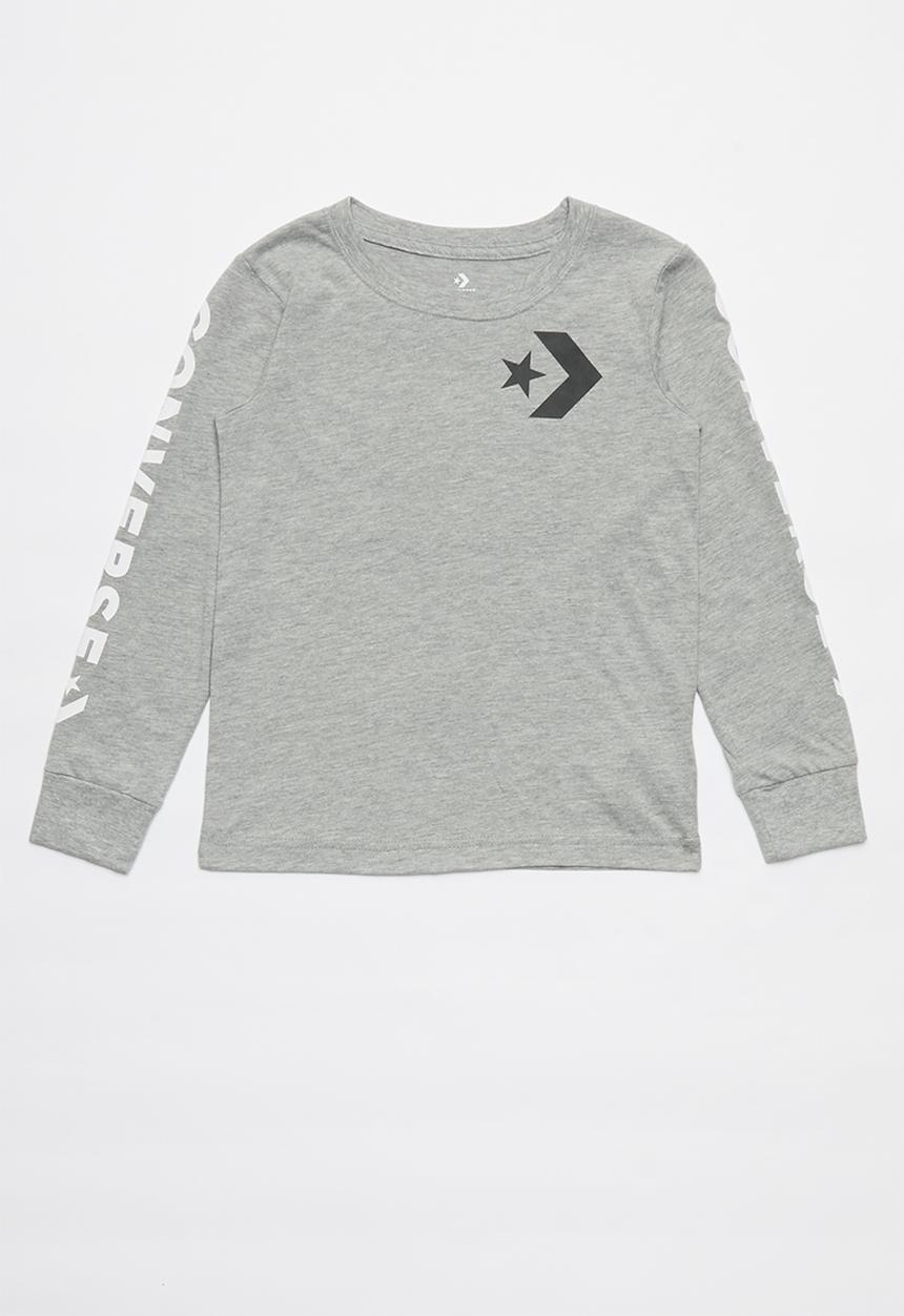 Converse - Converse boys star chevron wm long sleeve tee - grey