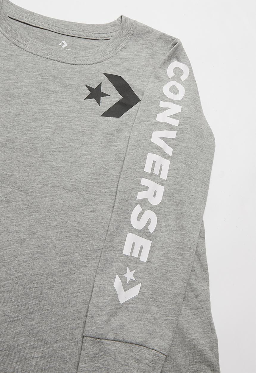 Converse - Converse boys star chevron wm long sleeve tee - grey