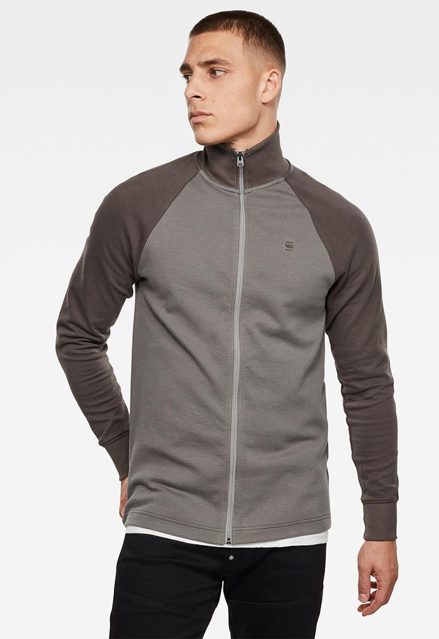G-STAR - Jirgi zip long sleeve tee - metal grey