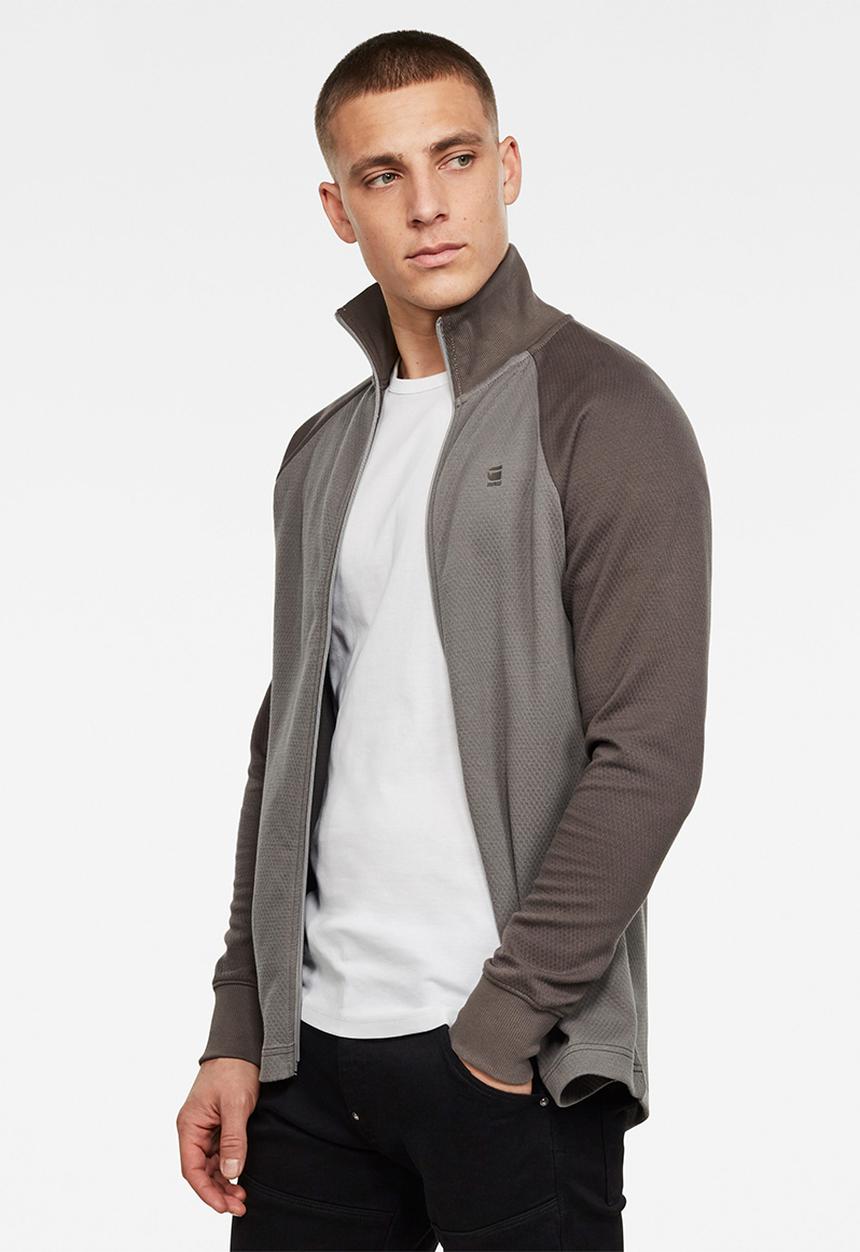 G-STAR - Jirgi zip long sleeve tee - metal grey