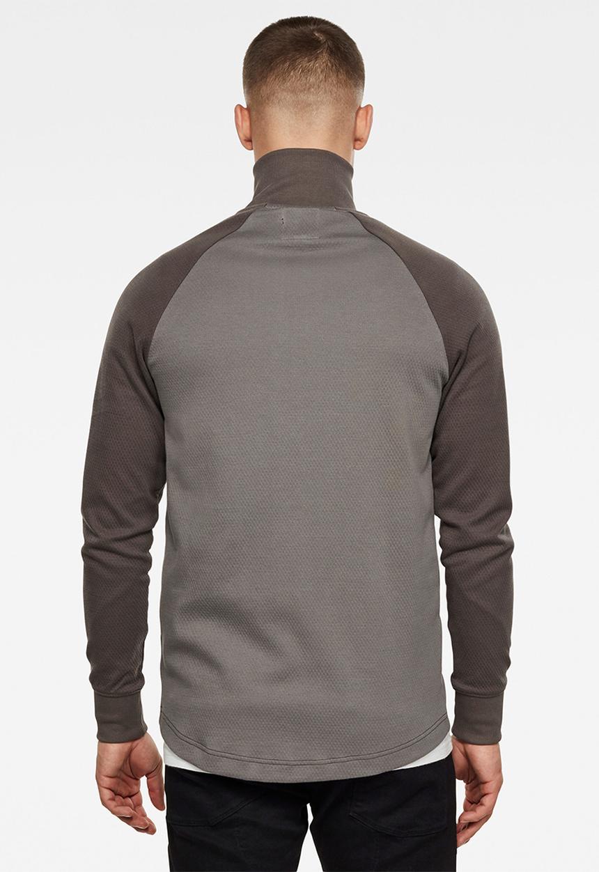 G-STAR - Jirgi zip long sleeve tee - metal grey