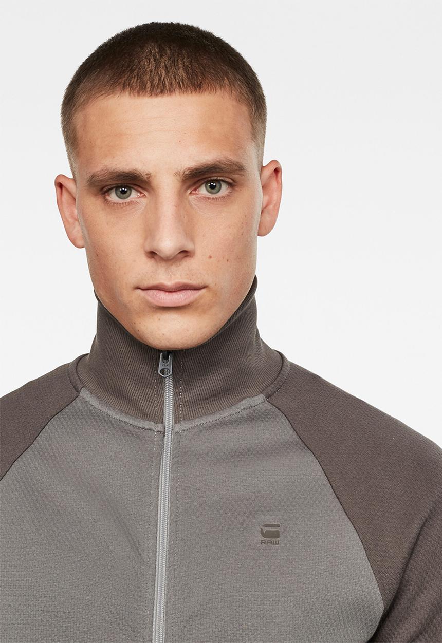 G-STAR - Jirgi zip long sleeve tee - metal grey