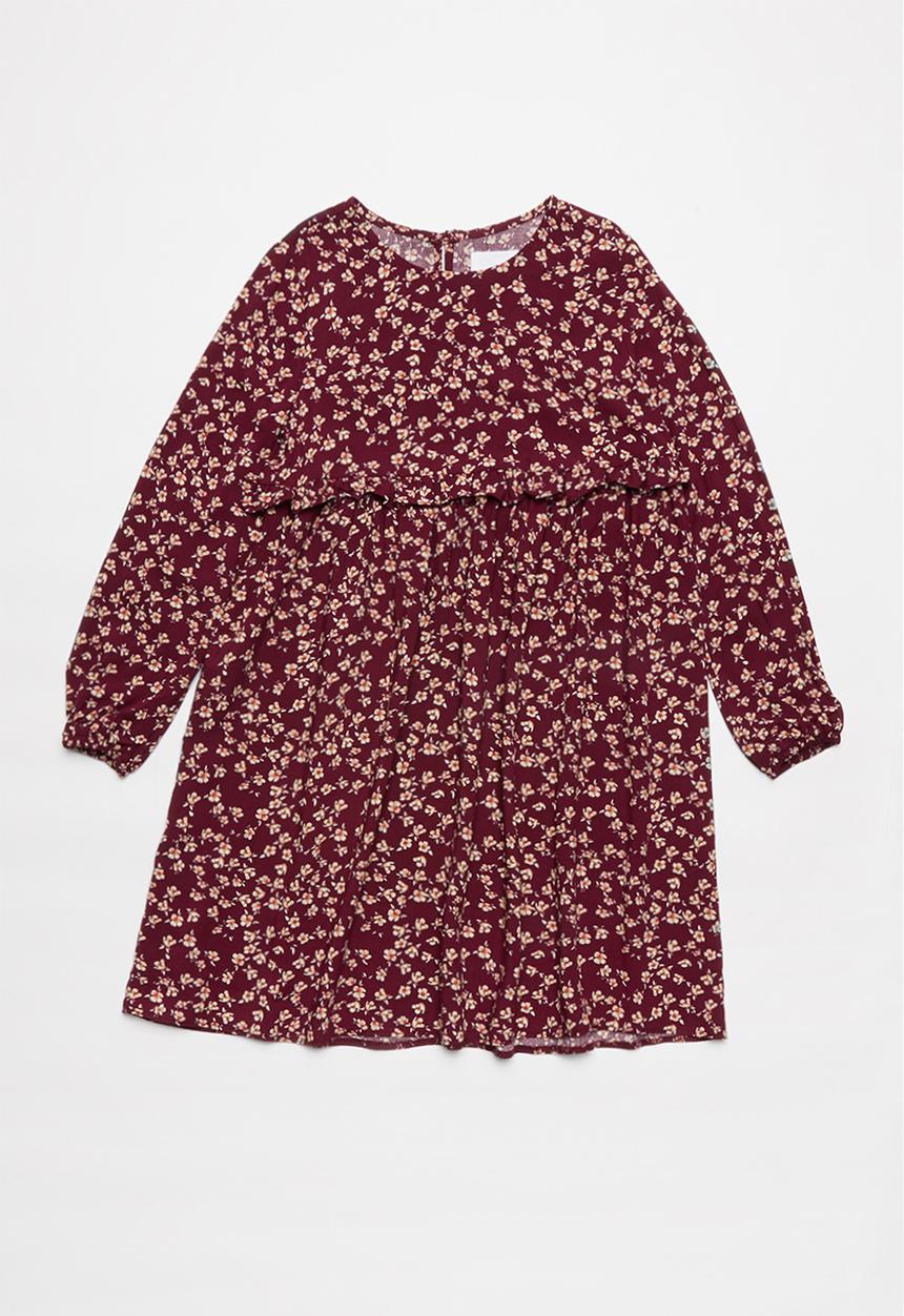 Superbalist - Tweens printed dress - burgundy 