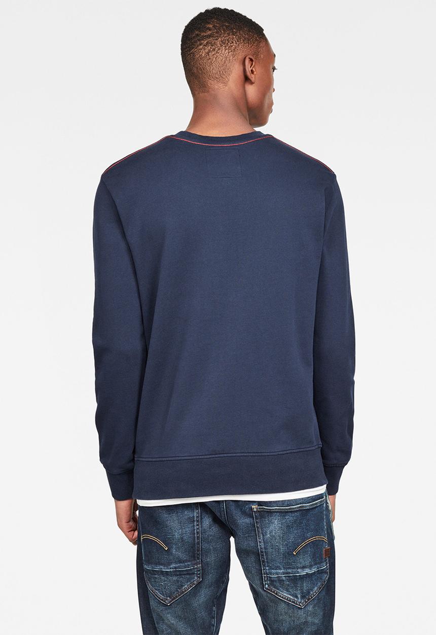 G-STAR - Graphic G-raw long sleeve sweat - sartho blue