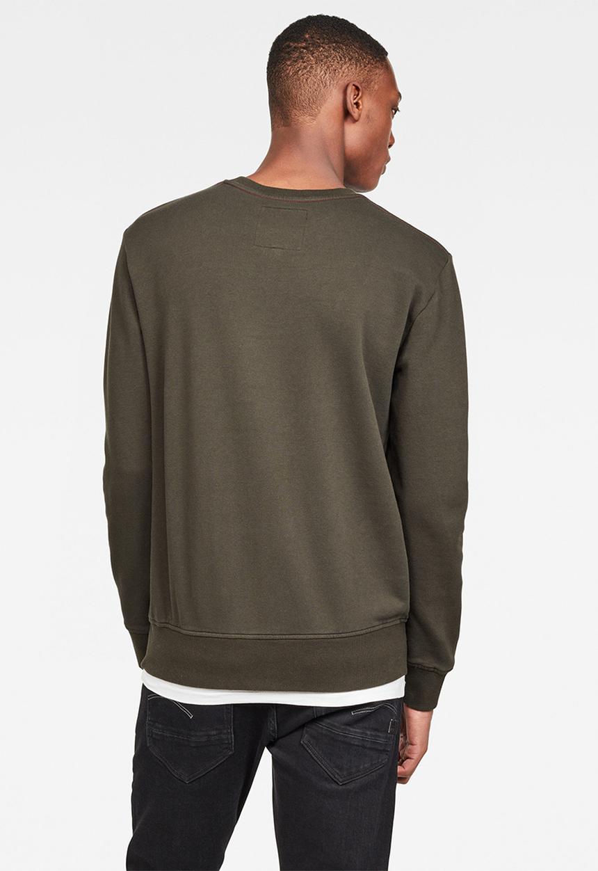 G-STAR - Graphic G-raw long sleeve sweat - asfalt