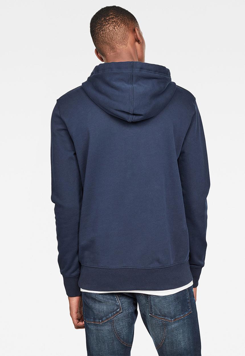 G-STAR - Graphic core hooded sweat - sartho blue