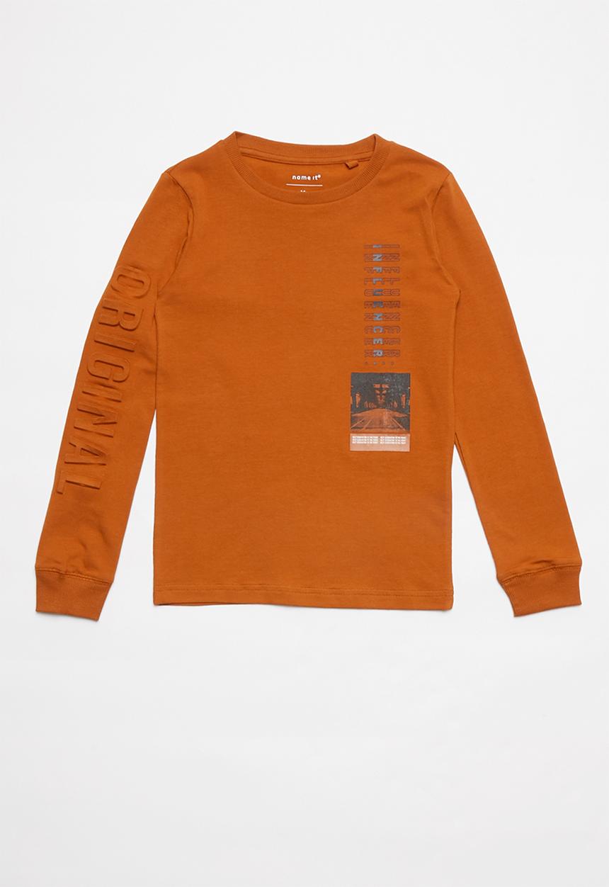 Name It - Raul long sleeve slim top - orange