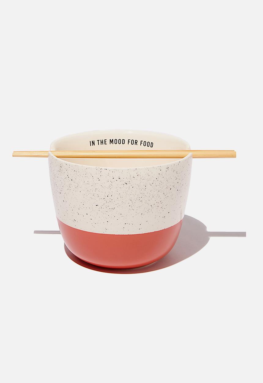 Typo - Novelty noodle bowl - cream & red 
