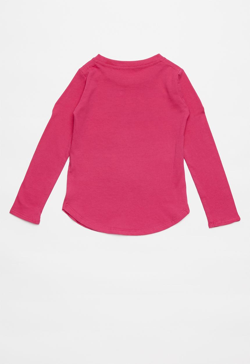 Nike - Nike girls just do it script long sleeve tee - pink