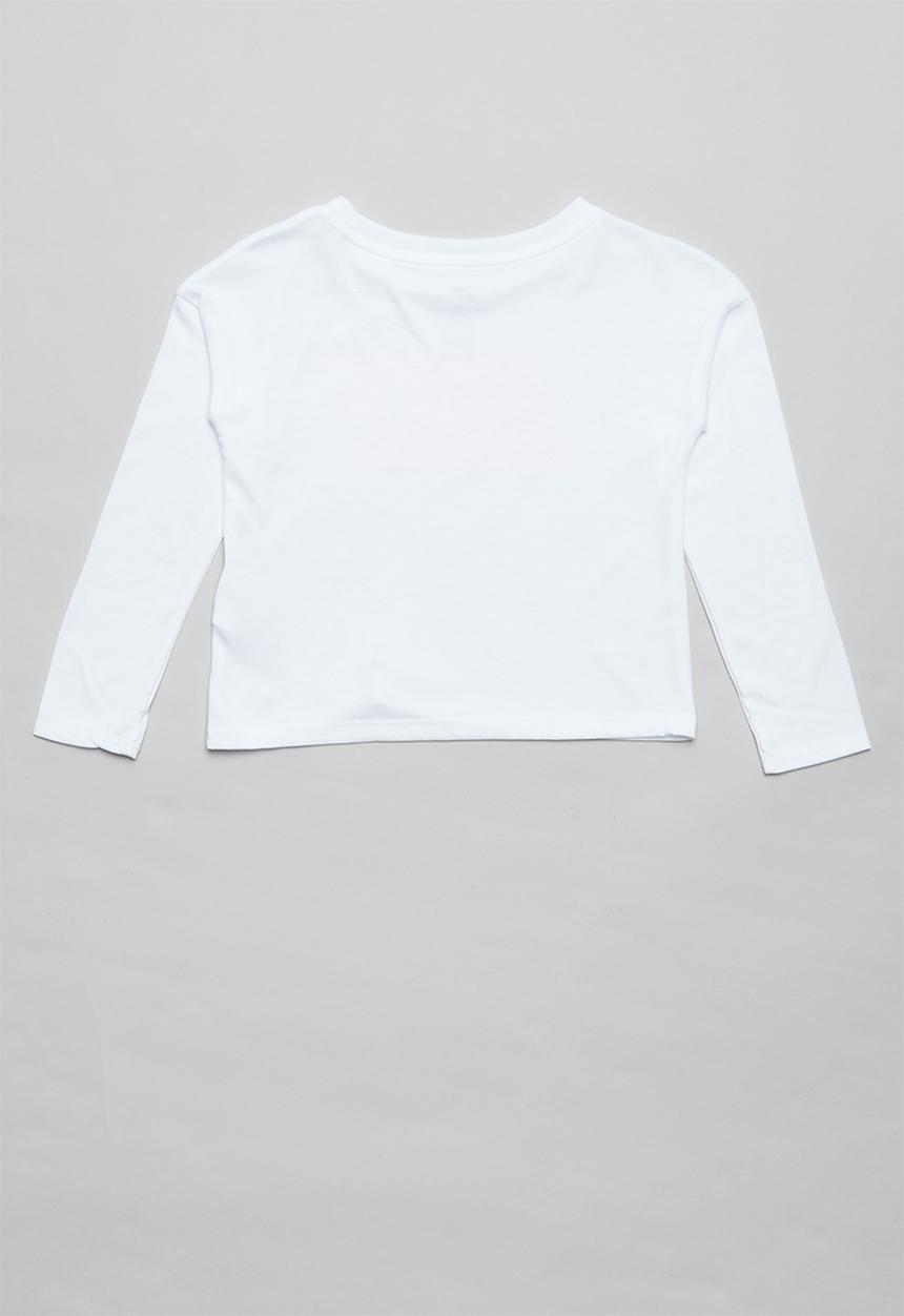 Nike - Nike girls met Nike blk swsh long sleeve box tee - white