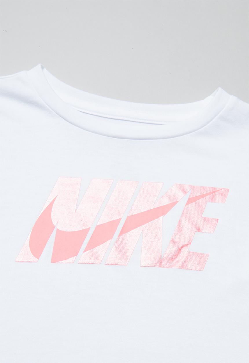 Nike - Nike girls met Nike blk swsh long sleeve box tee - white