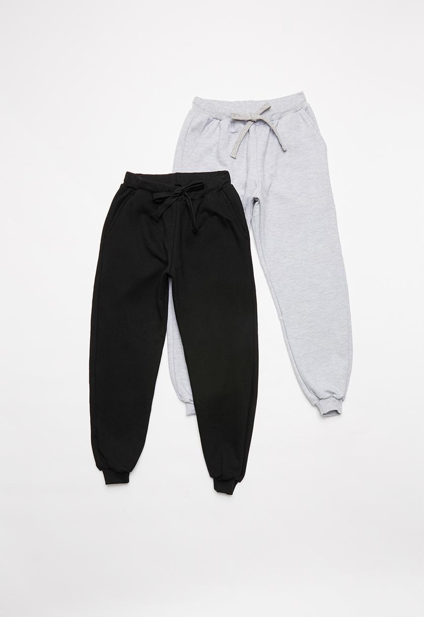 Rebel Republic - Boys 2 pack joggers - black & grey