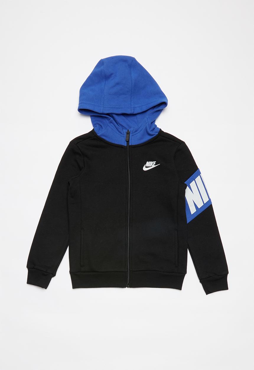 Nike - Nike boys core hbr fz hoodie - black & blue 