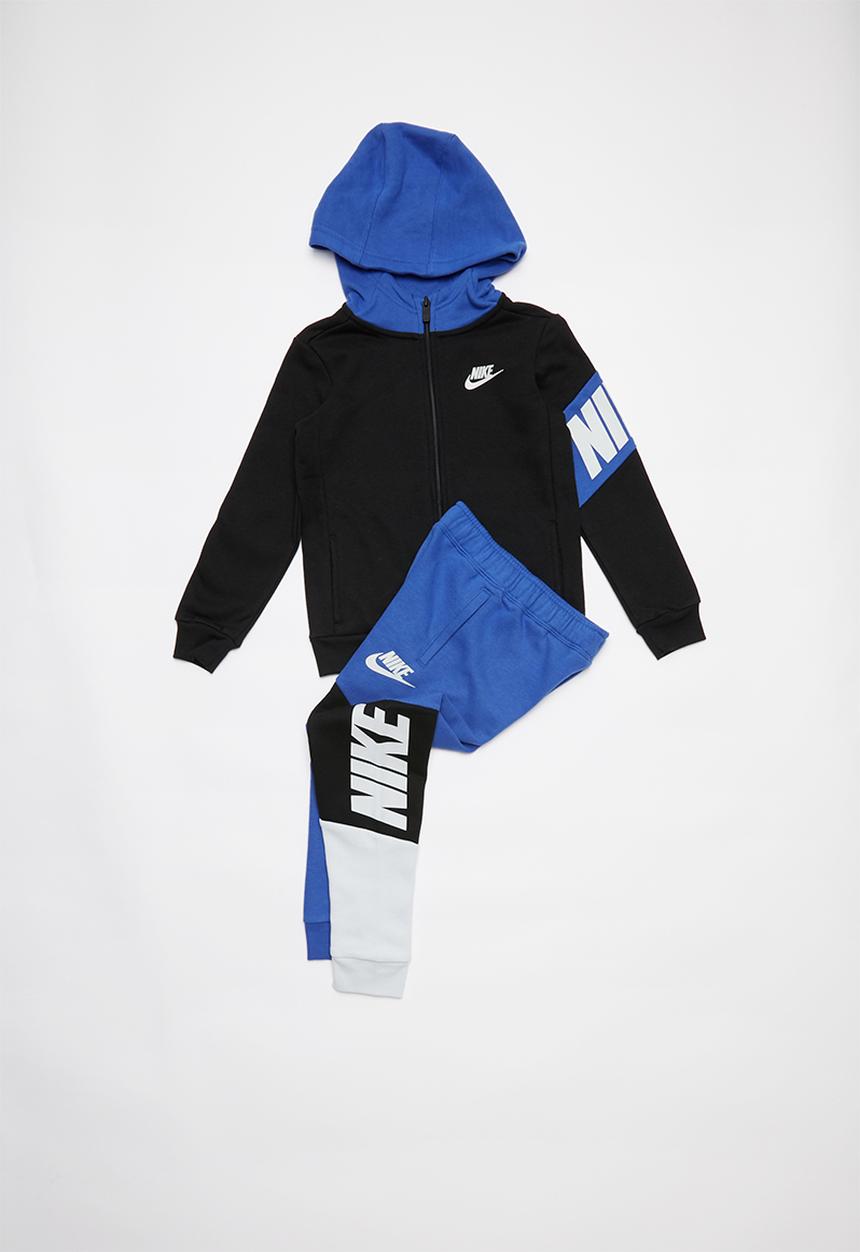 Nike - Nike boys core hbr fz hoodie - black & blue 