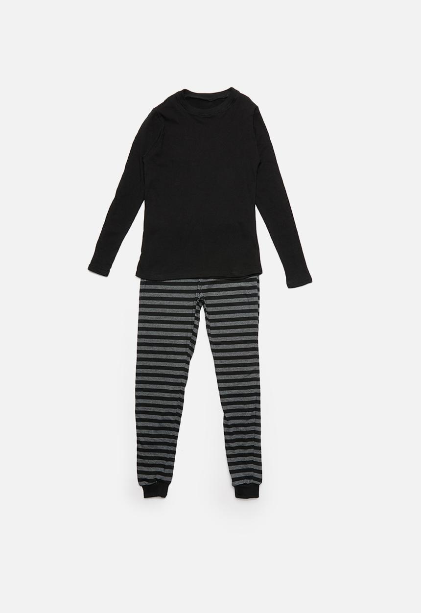 Rebel Republic - Boys pj set - charcoal & black