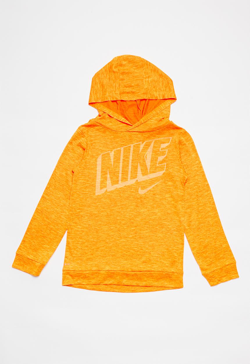 Nike - Nike boys dri fit breathe long sleeve hoodie - orange