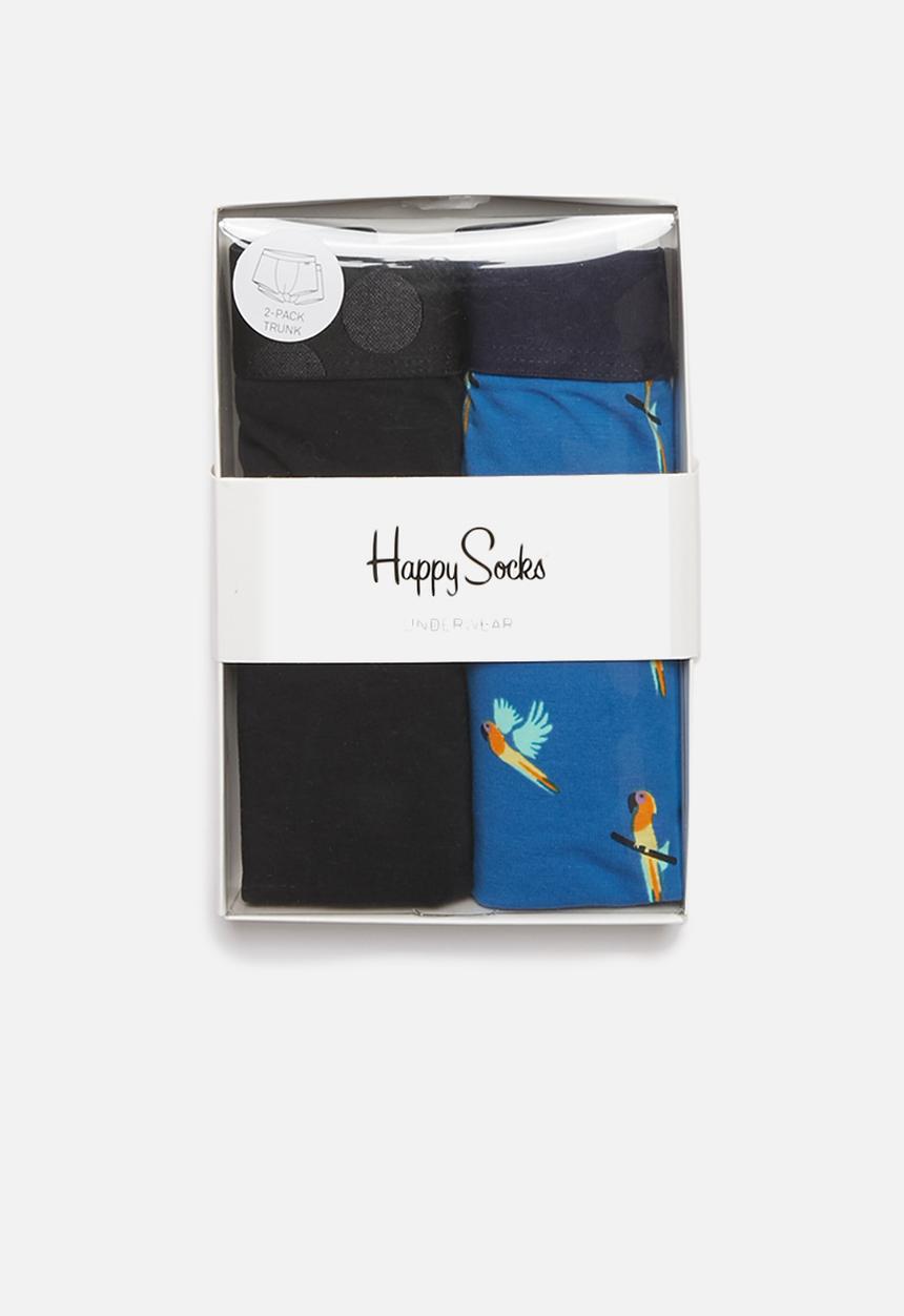 Happy Socks - 2-pack parrot trunks - black & blue
