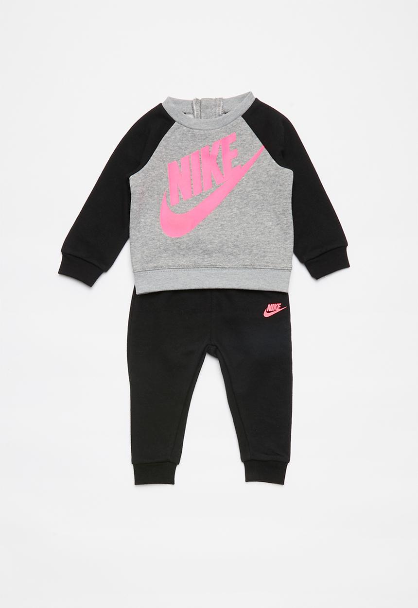 Nike - Nkg nsw heathered crew pantset - black & grey
