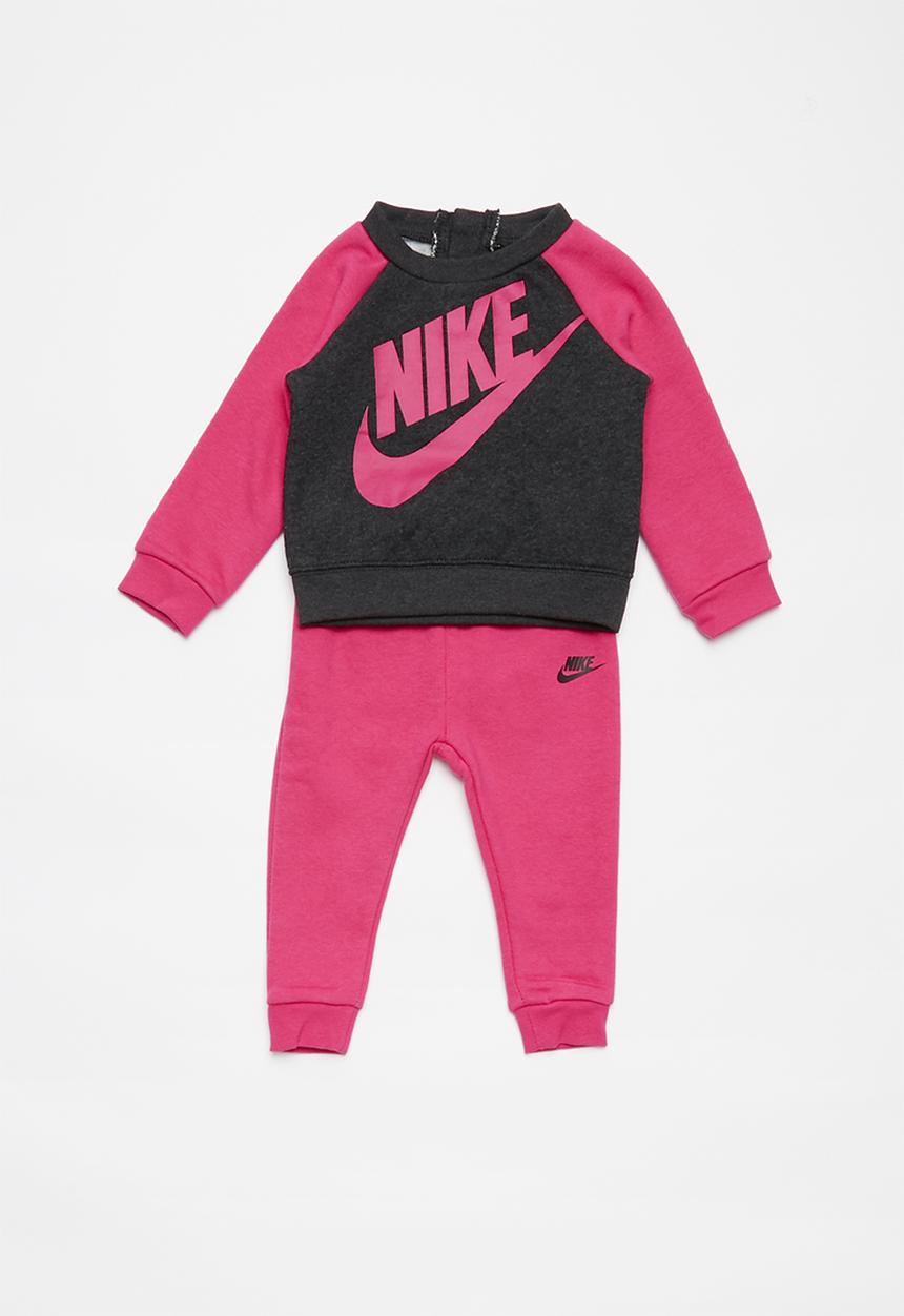Nike - Nkg nsw heathered crew pantset - pink & grey