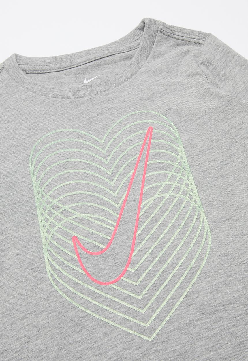 Nike - Nike girls reverb heart graph long sleeve tee - grey